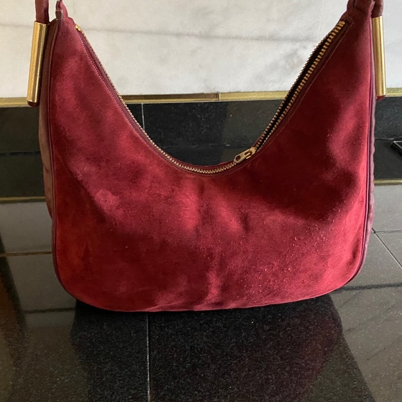Susan Gail  VINTAGE Amber Suede Shoulder Bag - Picture 1 of 12